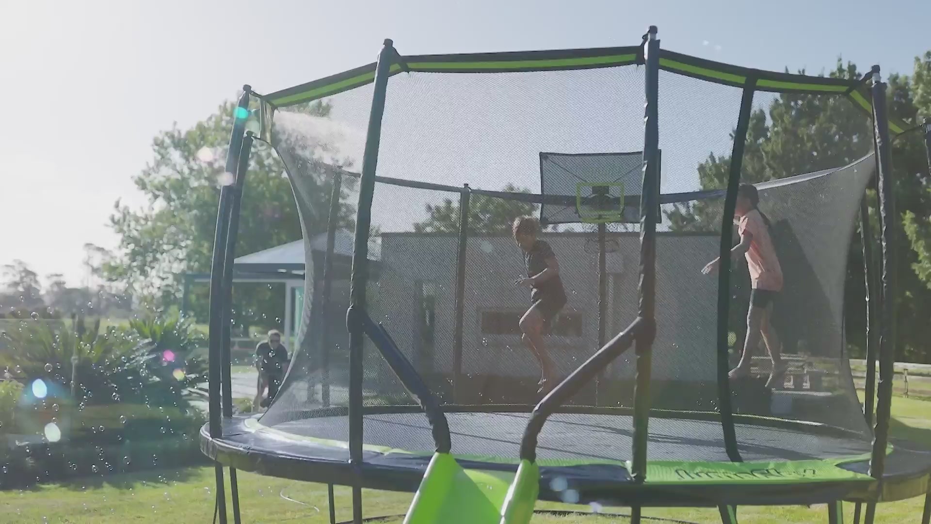 Upper Bounce 7.5 FT. Trampoline & Enclosure Set equipped with the New EASY  ASSEMBLE FEATURE